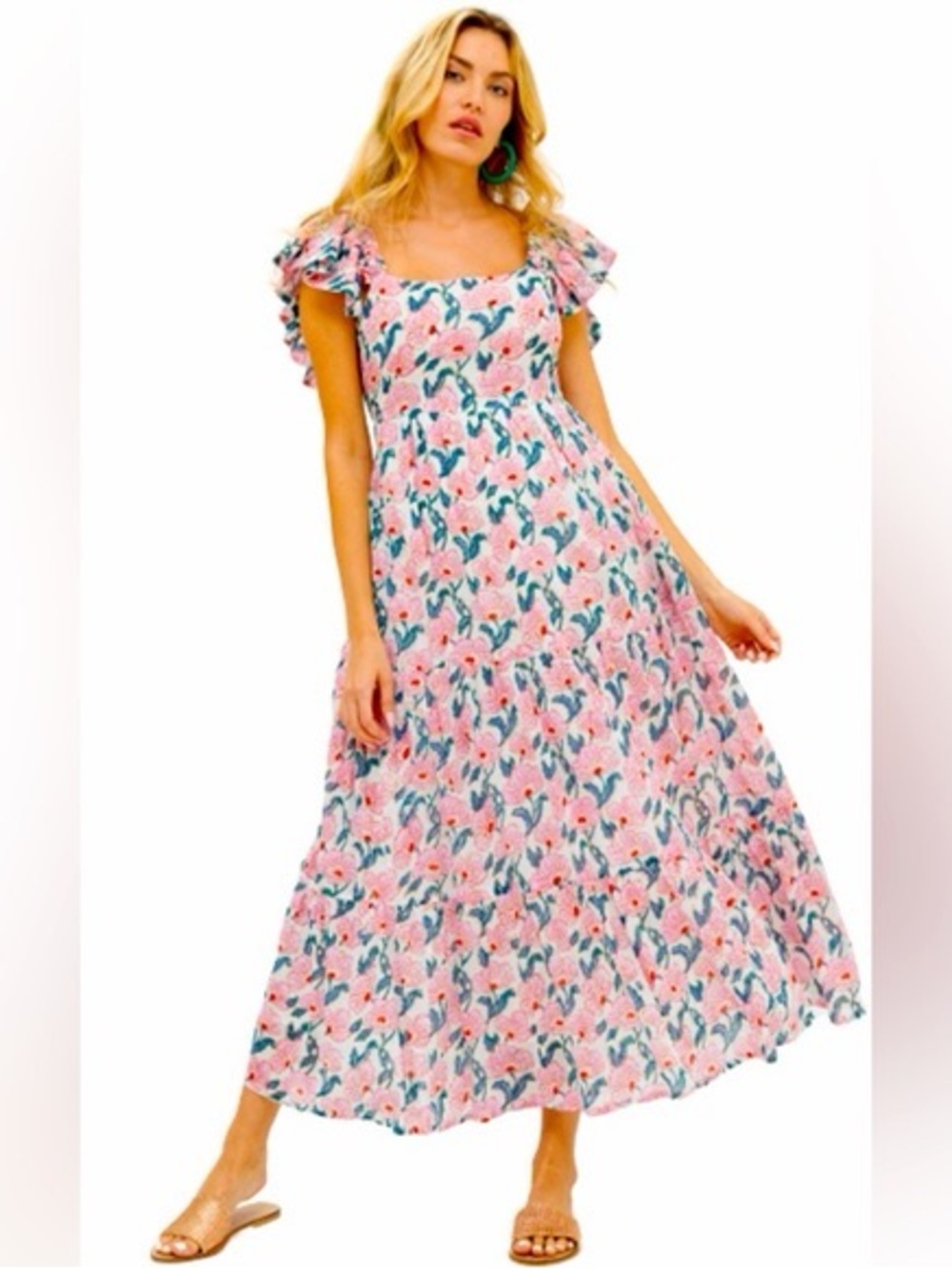 Oliphant Pink Floral Maxi Dress